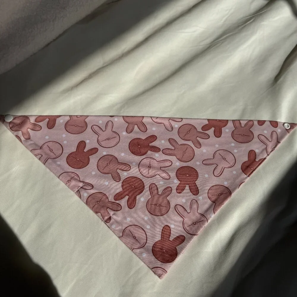 NWT Loic by Design Bunny Pattern Easter Dog Bandana, Pink, Size Medium